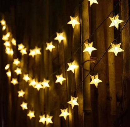 Solar Powered Outdoor Star Lights Christmas Theme