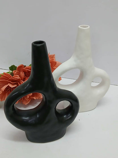 Nordic hollow out abstract doughnut vase