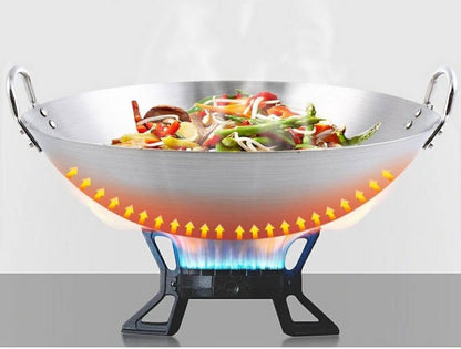 Thickened heavy gauge aluminum two  sided-handle wok frying pan