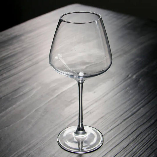 Burgundy tulip shaped wine glass