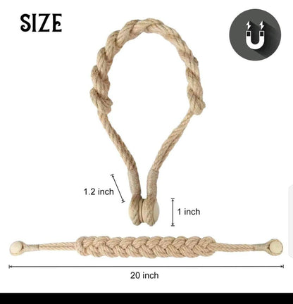 1Pair Handmade Magnetic Curtain Tieback Room Accessories Curtain Holder Clip Cotton Rope Strap Buckle Curtains Holdback Home Decor