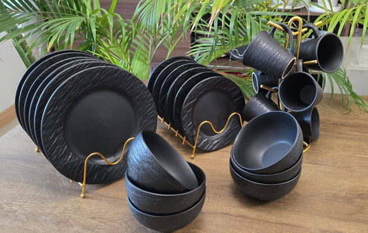 24pc black dinner sets
