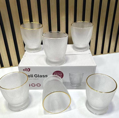 270ml whiskey glasses with gold rim