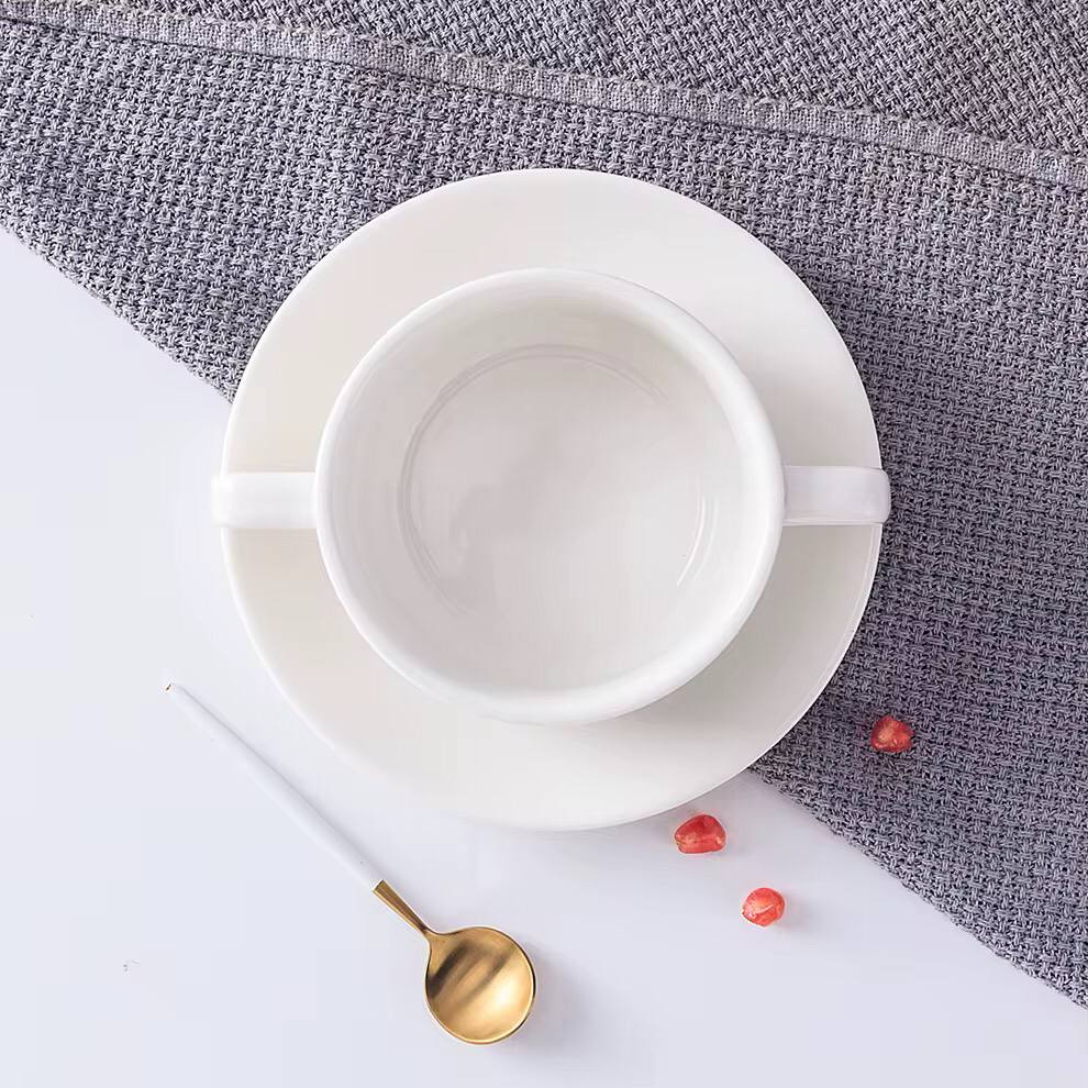 Ceramic  soup bowl with sorcer