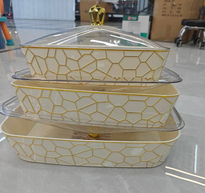 3pcs set melamine serving bowls with lid
