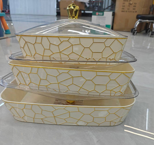 3pcs set melamine serving bowls with lid