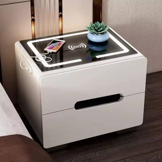 Smart bedside table for smart phones with led lights