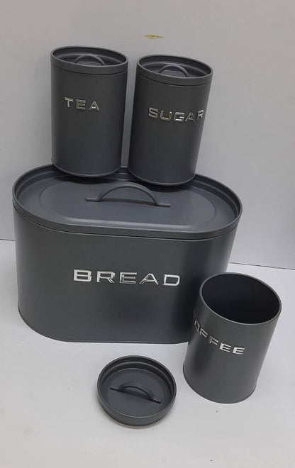 Unique and elegant bread storage bin with 3pcs canisters