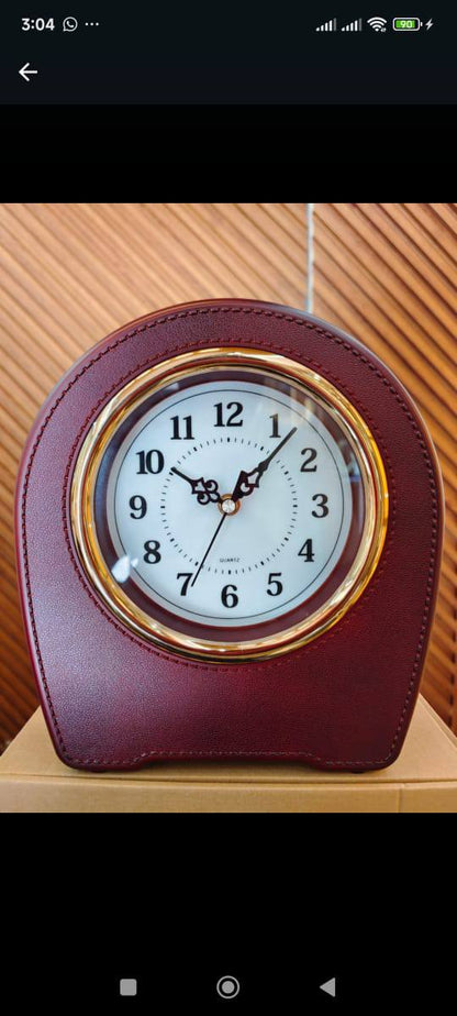 Elegant  Leather Table Clock