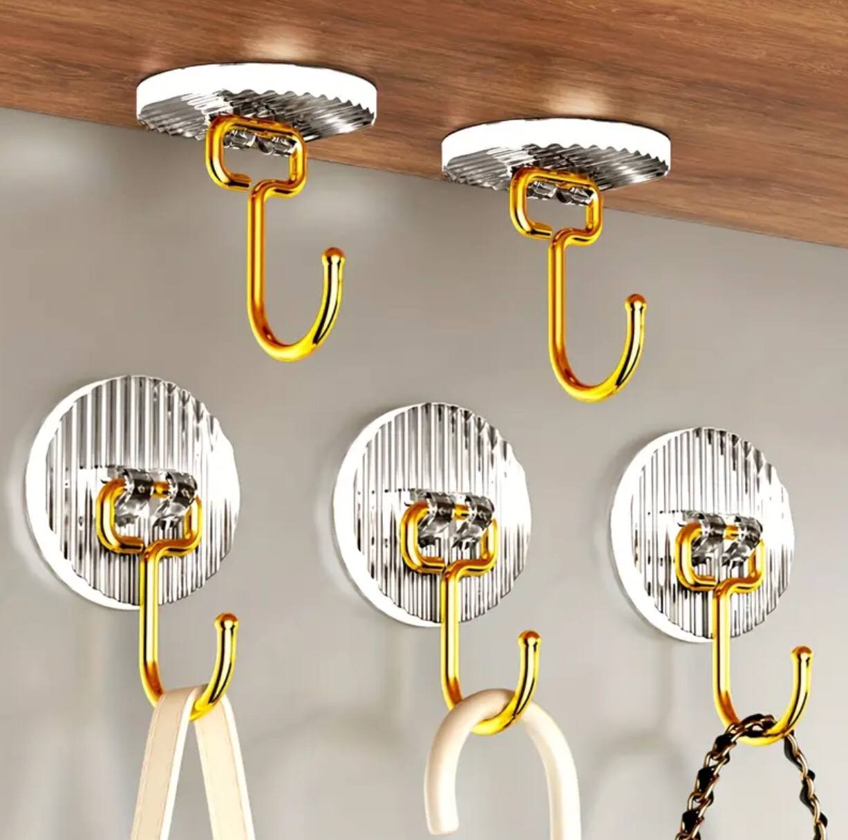 Set of 5 Golden Acrylic Hooks