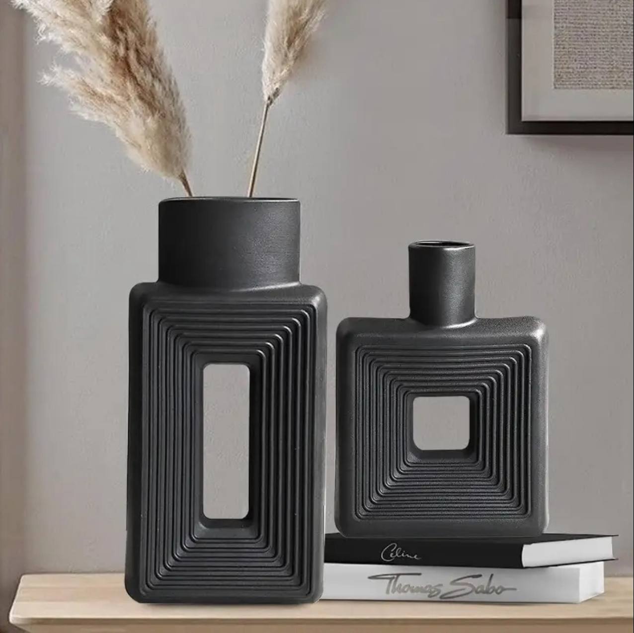Resin square Decorative vase set