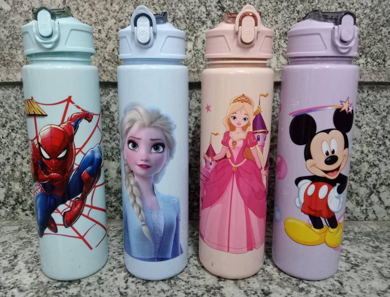 Disney 800ml Frozen Elsa, Spiderman, princess & Mickey Mouse Cute Design Leakproof unbreakable Outdoor School kids  Water Bottle