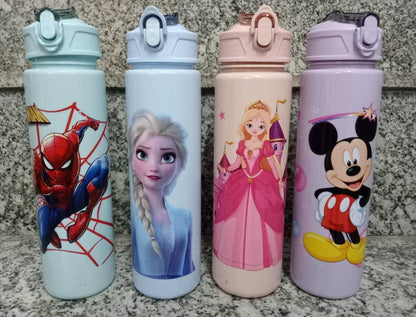 Disney 800ml Frozen Elsa, Spiderman, princess & Mickey Mouse Cute Design Leakproof unbreakable Outdoor School kids  Water Bottle