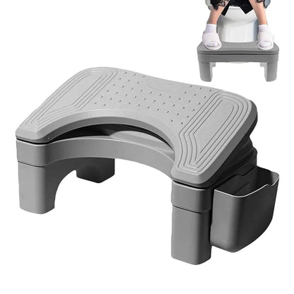 Ergonomic foldable / adjustable footrest with storage space