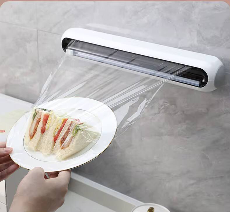 Plastic wrap cutter / cling film dispenser