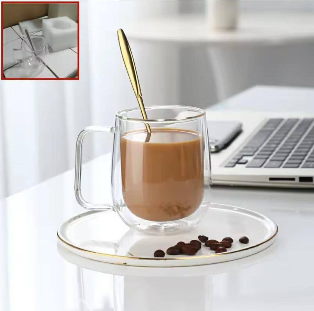 Transparent Double wall mug Heat-Resistant