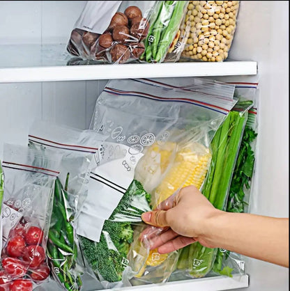 Reusable Food Storage Bags Plastic Ziplock Bags Leakproof Freezer Bags Fridge Storage Container For Meat Fruit Veggies