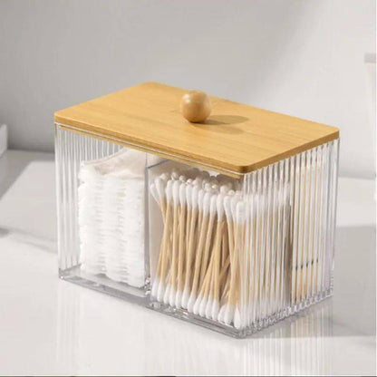Acrylic Earbuds organizer 
With Bamboo cover