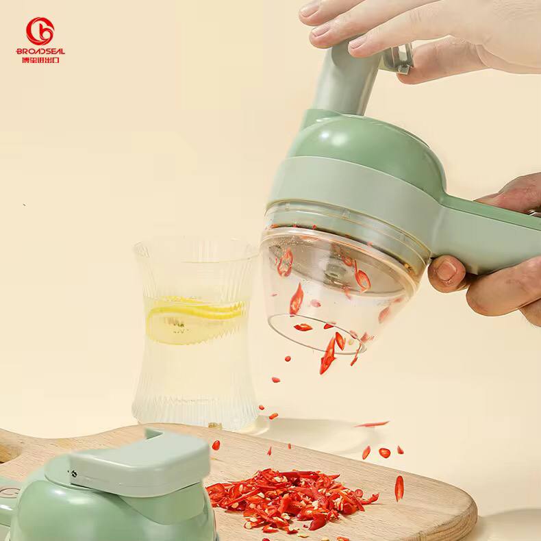 4in1 Handheld Electric vegetable cutter set with brush