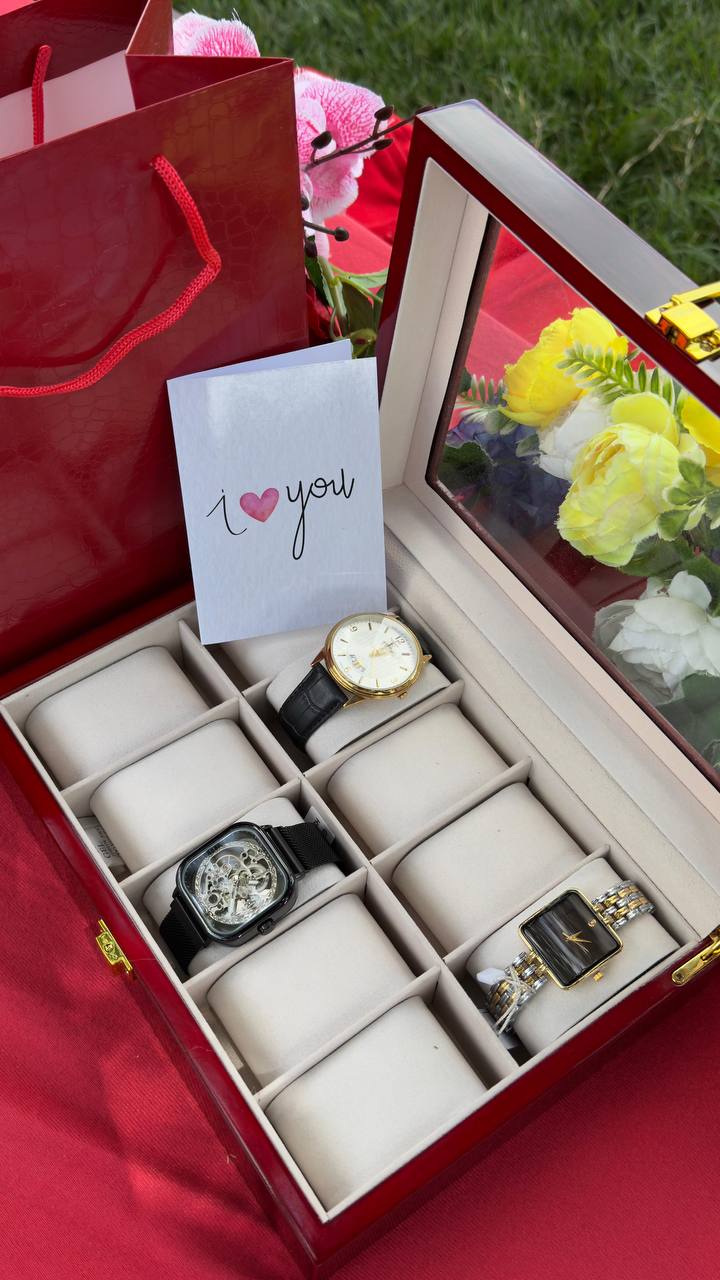 VALENTINES  GIFT SET
WOODEN WATCH ORGANIZER (10 slots)