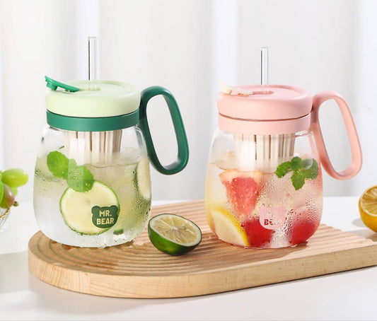 Plastic Water bottle, Teacup With Infuser And Lid,