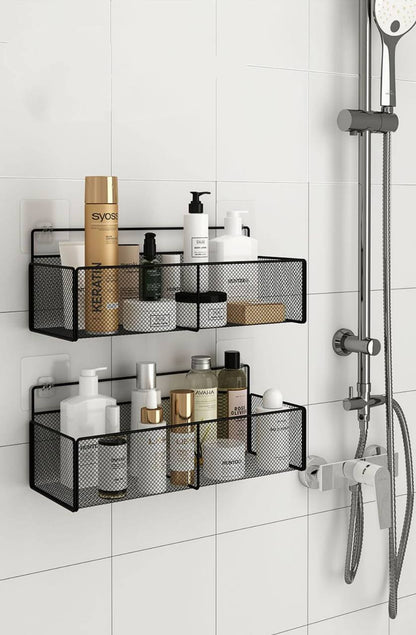 Large Mesh Bathroom rack with self adhesive stickers