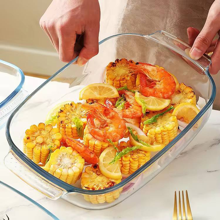 3pcs BAKING & MICROWAVEABLE glass casserole tins