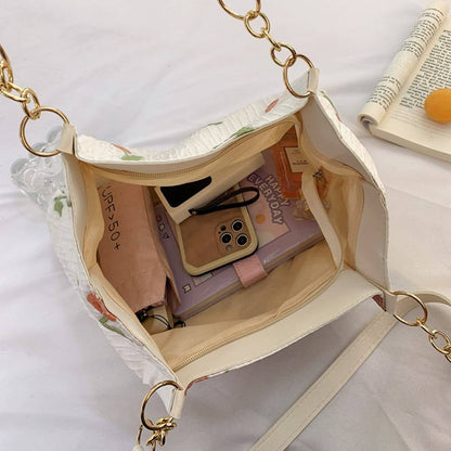 Casual floral canvas  tote bag