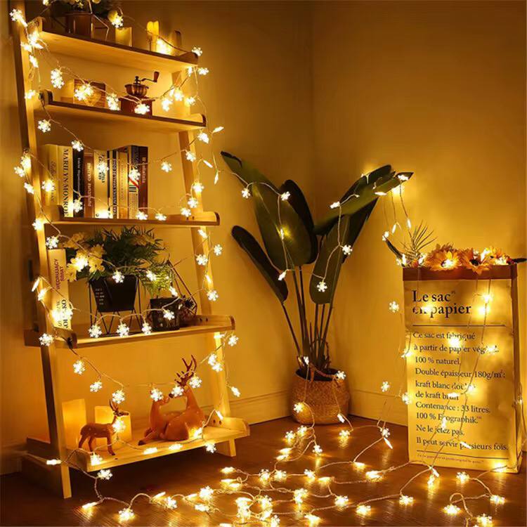 3Meters Christmas Decoration  for Home Xmas Tree Decor Fairy Light Pendant Snowflake LED Light.