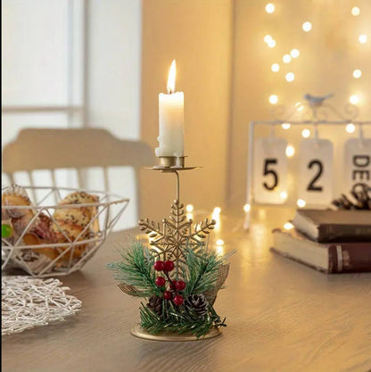 Christmas Candle Holder Santa Claus Elk tree Golden Iron Candlestick New Year Table Ornaments Xmas Gift Decor for home