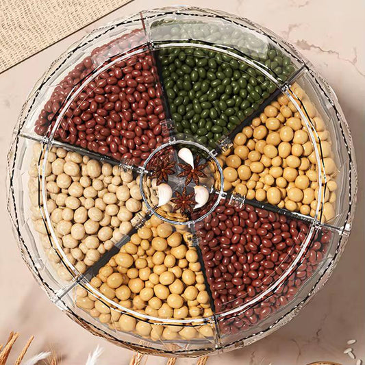 Rotating 6 compartments storage container