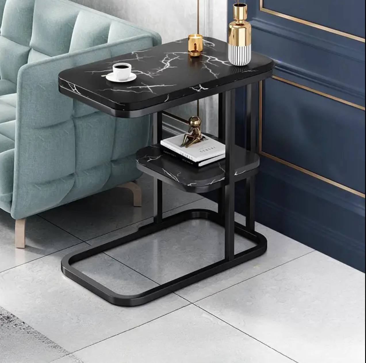luxury marble textured side table