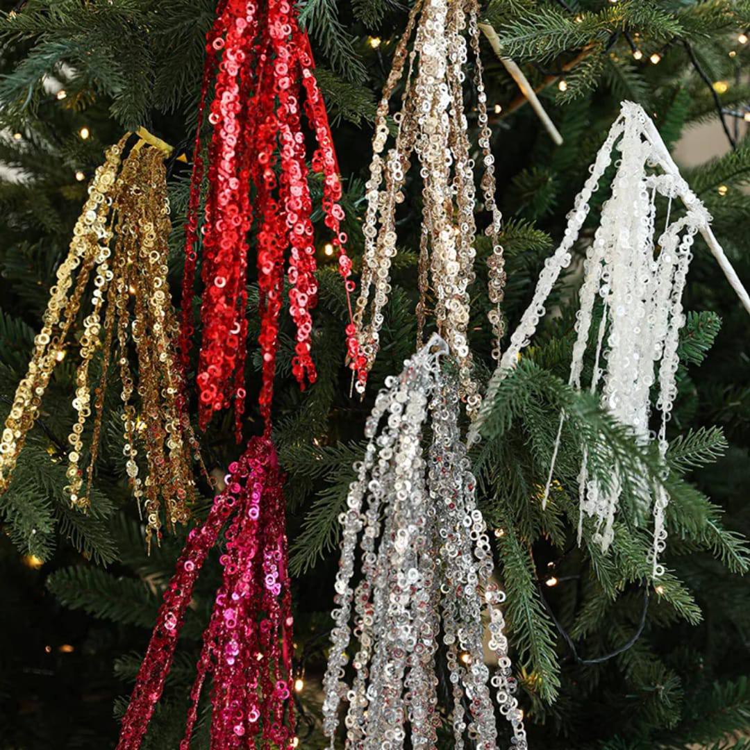 60CM Glitter Twig Ornaments Branches for Christmas Tree Navidad Atmosphere Decorations Branches Sparkling