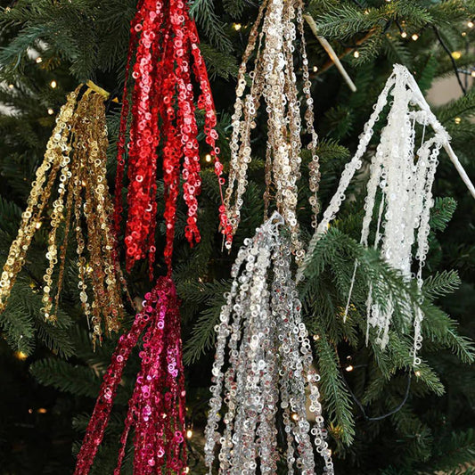 60CM Glitter Twig Ornaments Branches for Christmas Tree Navidad Atmosphere Decorations Branches Sparkling