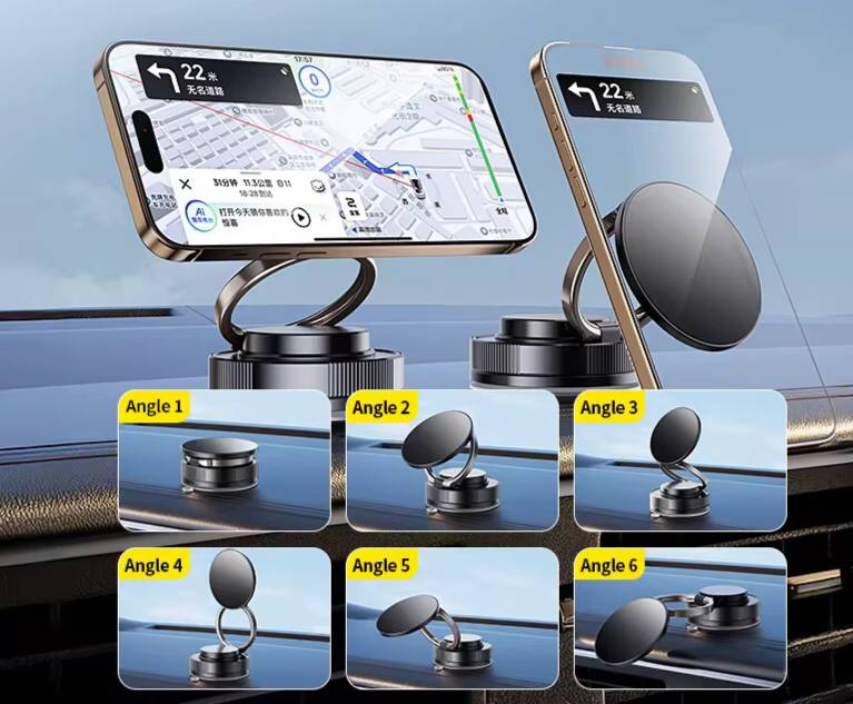 Magnetic smart cell phone holder, 360 Degree Multi-Angle Rotation Car Desk Wall Vacuum
