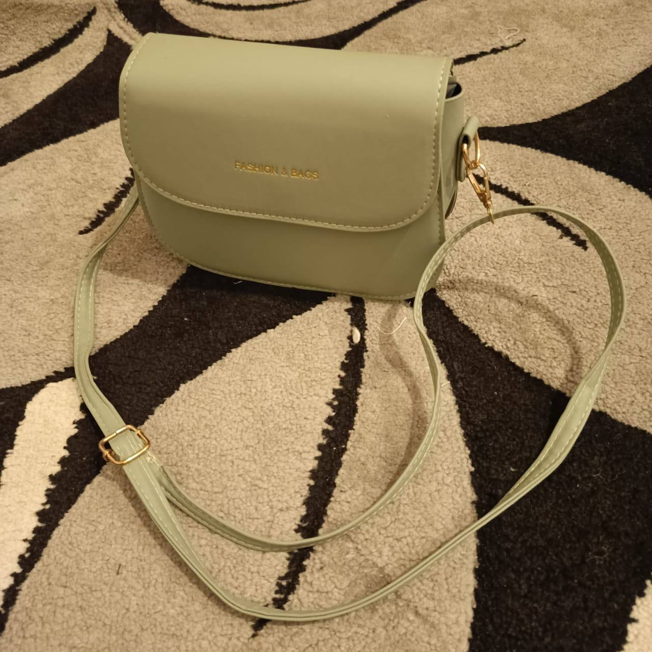 Wide Shoulder Strap Square Crossbody Sling Bag