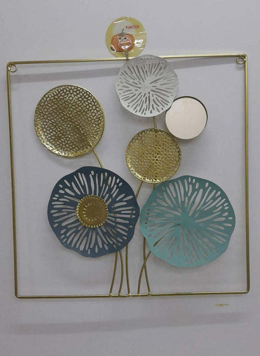 Wall hanging Gold plated metallic flower decoration