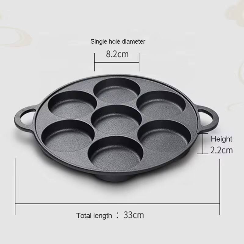 High quality die-cast non-stick induction Heavy gauge 7pc cupcake / 7 slot pancake baking pan