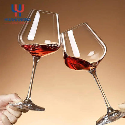 Burgundy tulip shaped wine glass