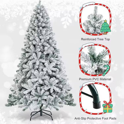 Snow flocked Christmas trees