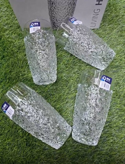 6pc Premium Modern Clear transparent Glassware.