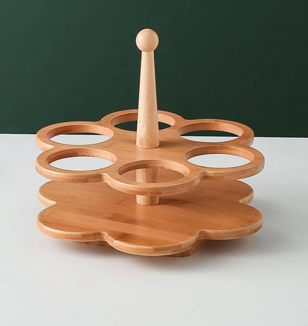 6 in 1 Rotating spice rack 
With spoon /Seasoning set with Bamboo stand