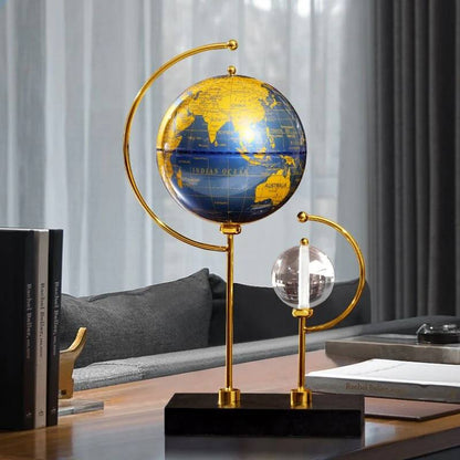 ALLOY GLOBE DECOR WITH A CRYSTAL BALL
