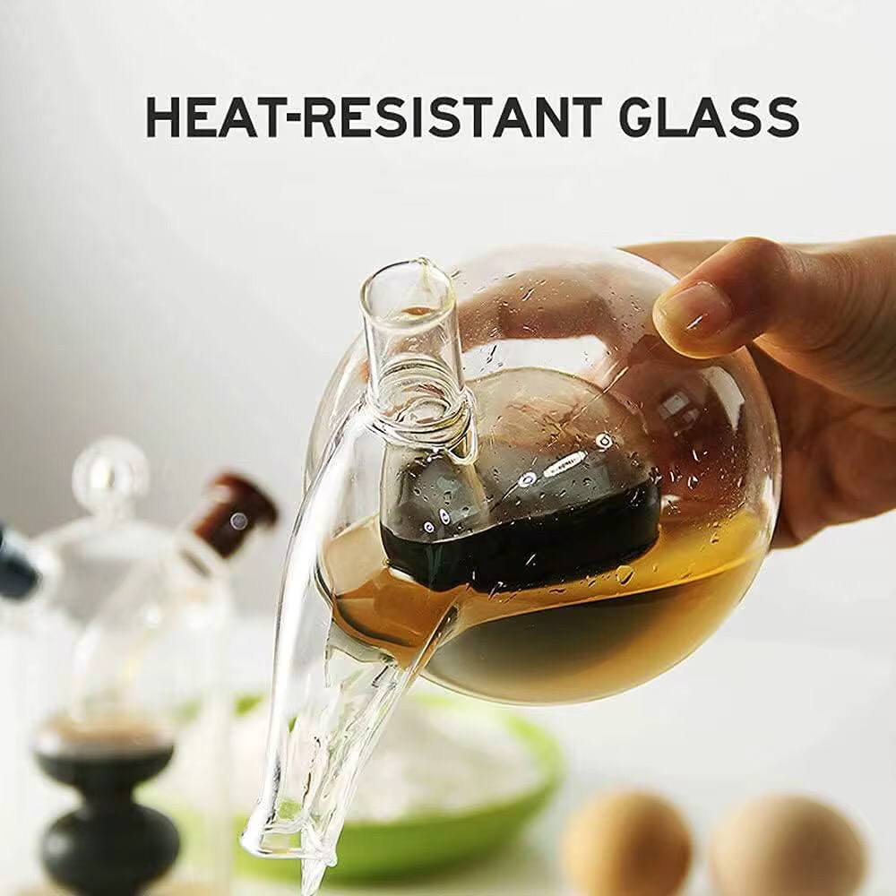 High quality 2in1 cruet twisted oil and vinegar with bamboo  lids dispenser