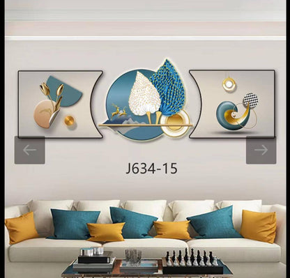 3pc 3in1 30x125cm Decor wall clock elegant wall hanging