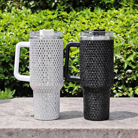 Sparkling stanley unbranded stainless steel 1200ml capacity straw thermocup