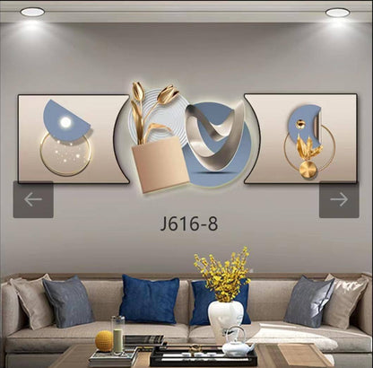 3pc 3in1 30x125cm Decor wall clock elegant wall hanging
