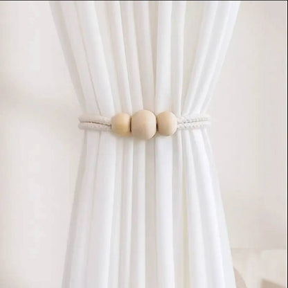 2pcs Nordic magnetic curtain binding strap,solid wood decorative curtain tiebacks