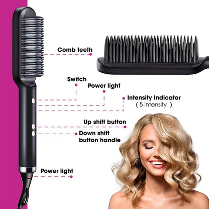 Electric hair straightener comb