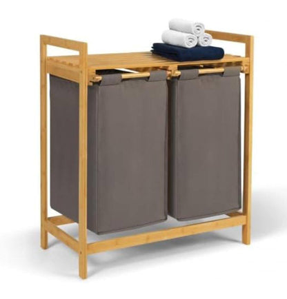 Premium Quality laundry
sorter 2 in 1 mounted on Bamboo stand.